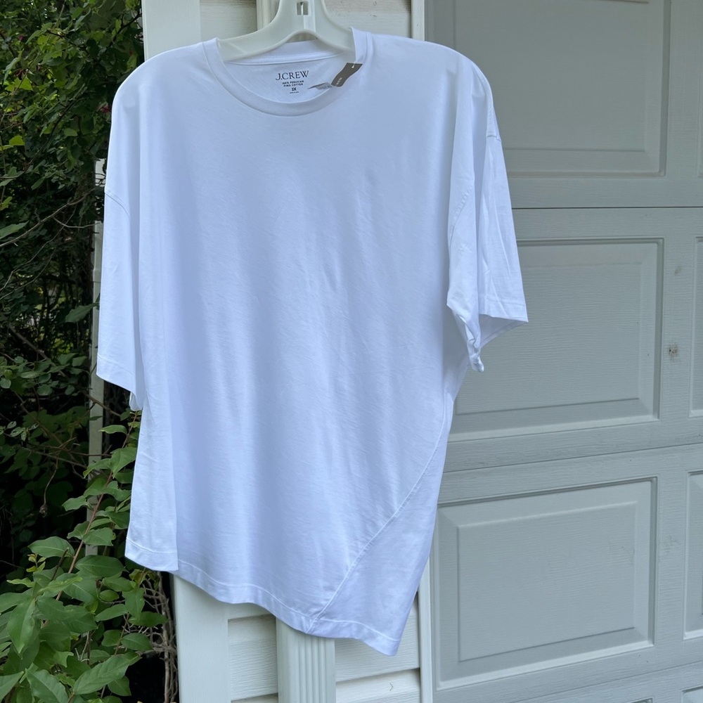 NWT J. Crew Fun White Angled Hem Short Sleeve Top